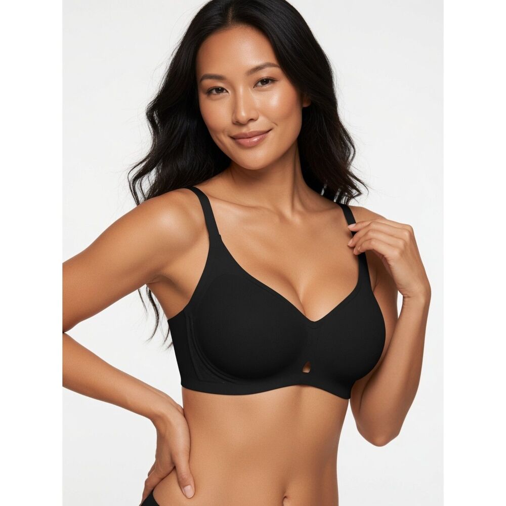 Black Wireless Push Up Bras Wireless Seamless T Shirt Bra Size Large